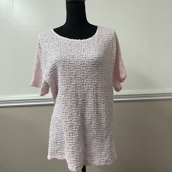 Croft & Barrow Light Pink Popcorn Blouse - Picture 1 of 3